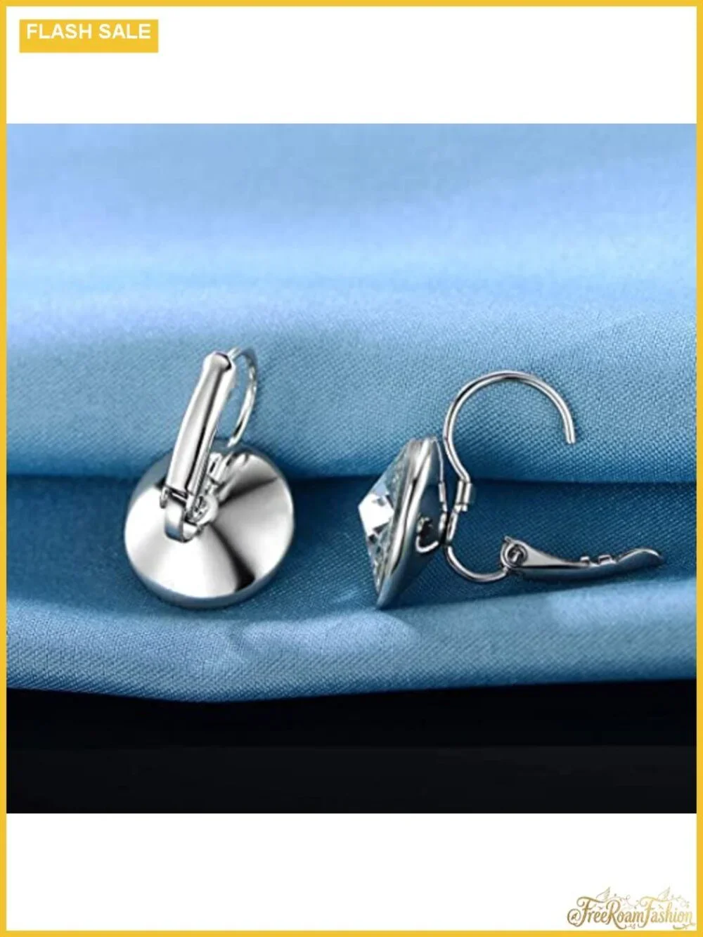 Crystal Drop Dangle Earrings 18K White Gold Plated Hypoallergenic Leverback